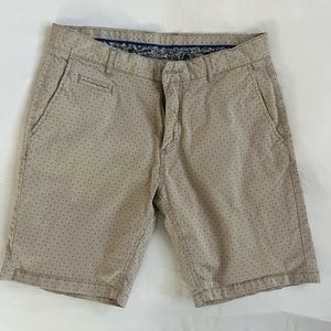 Toscano Men's Shorts  Beige with grey Print slim Fit Size 33